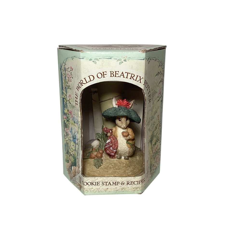 Beatrix Potter Benjamin Bunny Cookie Stamp Ceramic Figurine with Recipes 1997